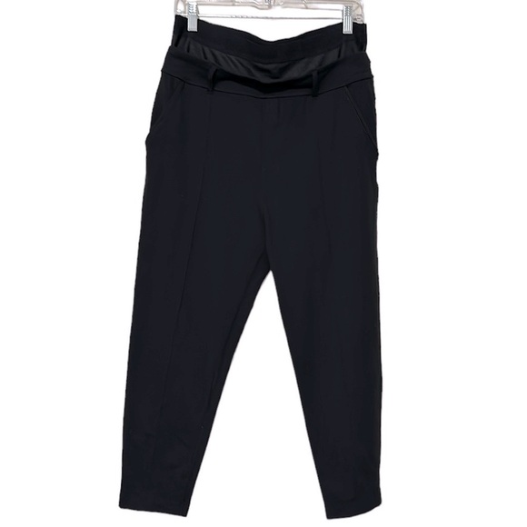 Lululemon Stretch Elastane Lycra Nylon Black Ankle Slim Pocket Pants Size 8 - Picture 1 of 10